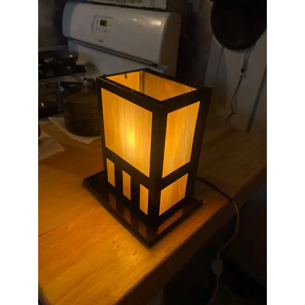 Arts and Crafts Mission Slag Glass Lamp Converted from Wall Sconce